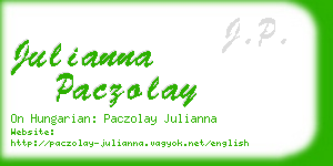 julianna paczolay business card